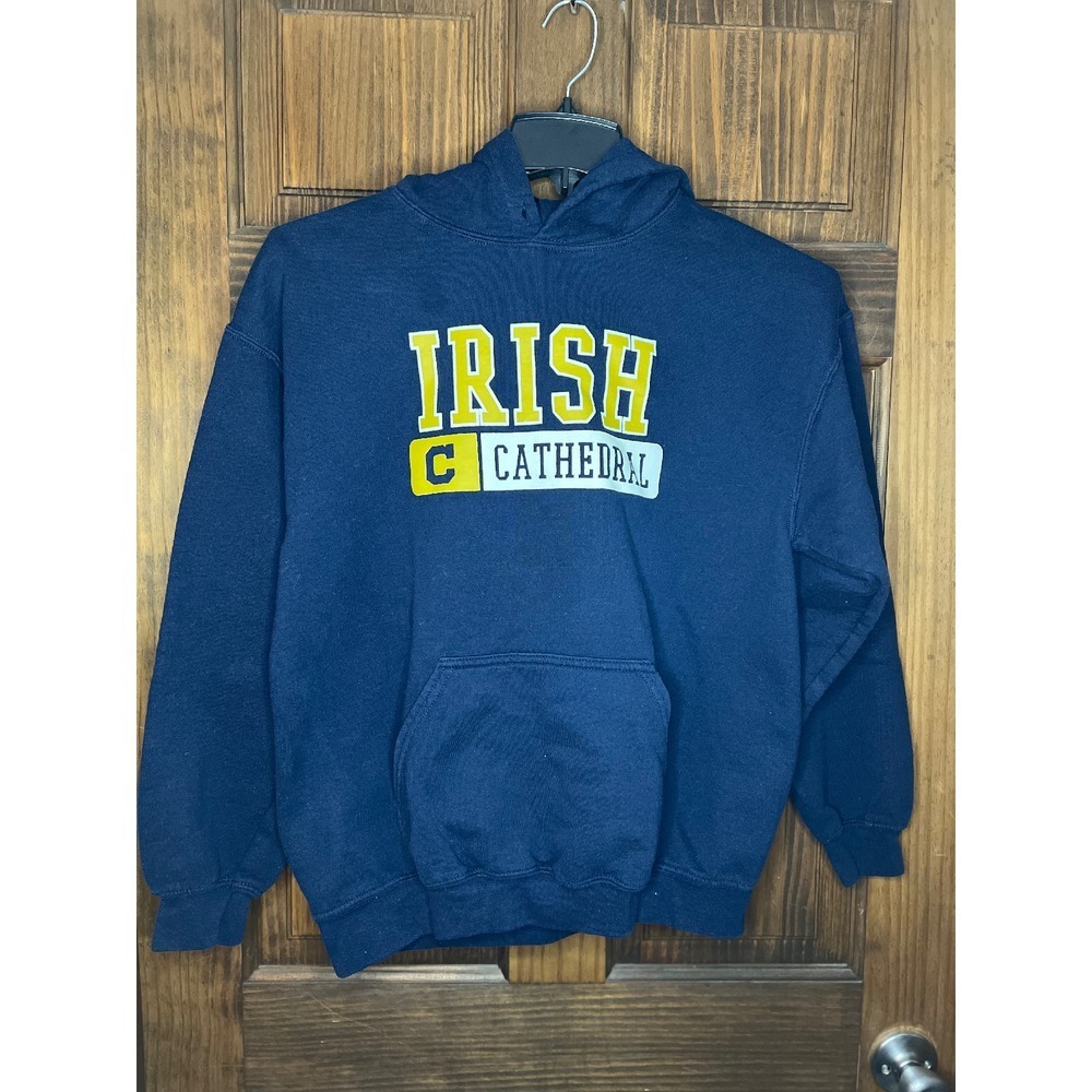 Gildan Irish Cathedral Hoodie Pullover Graphic Print Sweatshirt Men's M